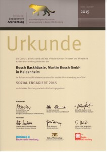 Urkunde Mittelstandpreis LEA 2015